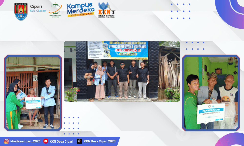 Agenda Hari ke-13 KKN Desa Cipari: Sedekah Sembako, Benah Masjid, dan Pelatihan Microsoft Office
