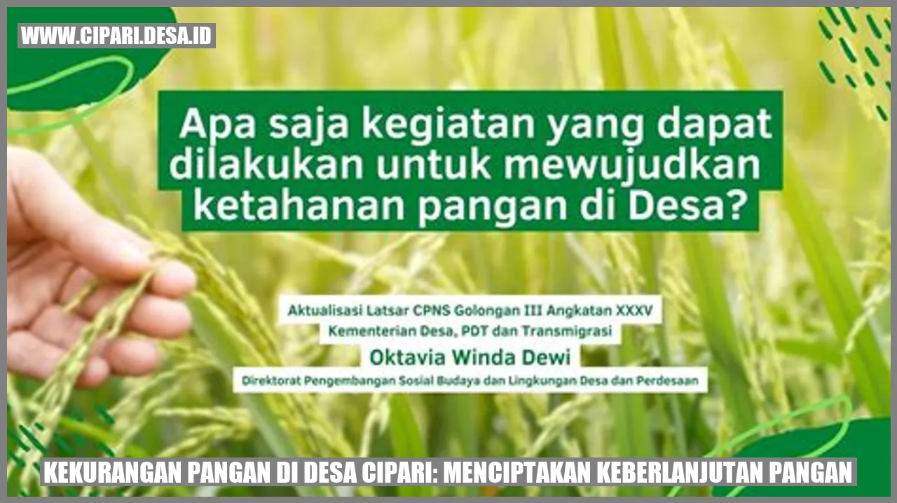 Kekurangan Pangan di Desa Cipari