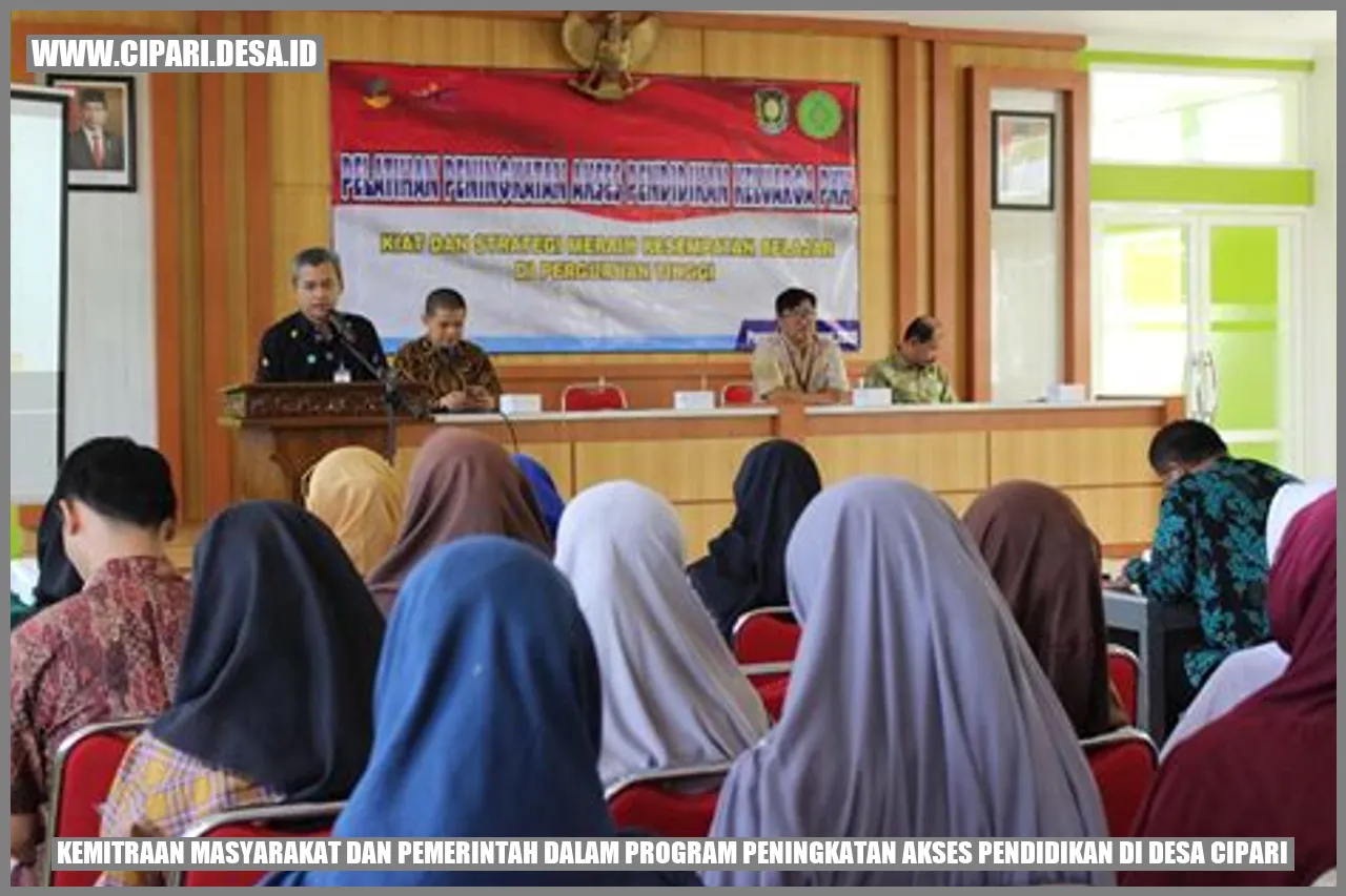 Kemitraan Masyarakat dan Pemerintah dalam Program Peningkatan Akses Pendidikan di Desa Cipari