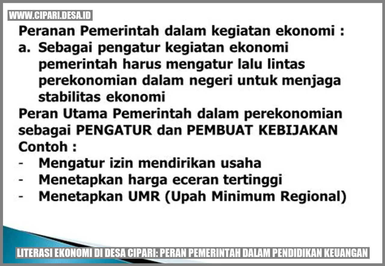 Literasi Ekonomi di Desa Cipari: Peran Pemerintah dalam Pendidikan Keuangan