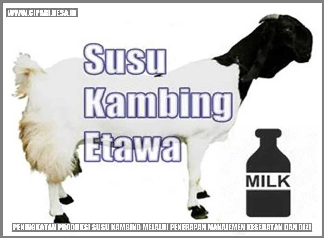 Peningkatan Produksi Susu Kambing melalui Penerapan Manajemen Kesehatan dan Gizi