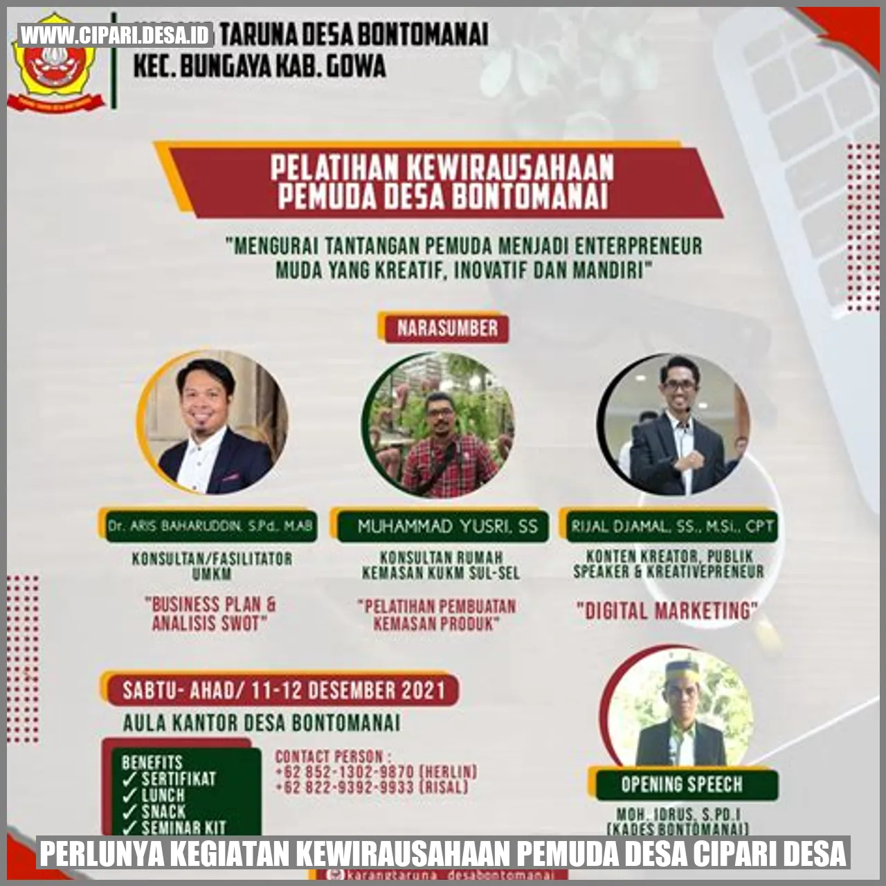 Kegiatan Kewirausahaan Pemuda Desa Cipari Desa